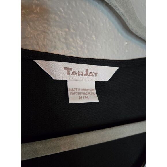 Tanjay Women's Black and White Embroidered Short Sleeve Shirt Size Medium - Picture 5 of 7